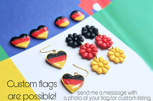 EURO 2024, EURO 2024 Germany Earrings, Football Earrings, Handmade Earrings, Flag Earrings,Statement Earrings,Football European Championship
