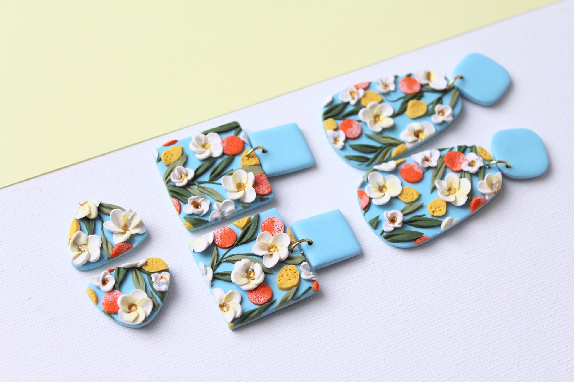 Spring Earrings, Orange and Lemon Earrings, Statement Earrings, Polymer Clay Earrings, Oranges Earrings, Fruit Dangle Earrings,Handmade,Gift