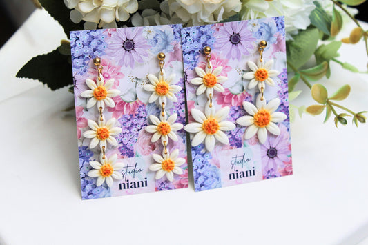 Daisy Earrings, Spring Earrings, Polymer Clay Earrings, Flower Earrings, Floral Earrings,Cute Earrings, Daisy Statement Earrings, Handmade