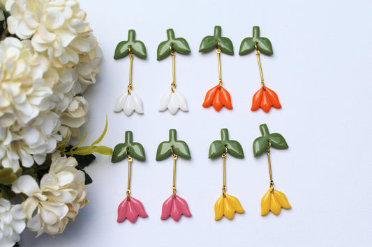 Tulip Earrings, Cute Dangle Earrings, Polymer Clay Earrings, Statement Earrings, Clay Earrings, Spring Earrings, Flower Earrings, Handmade