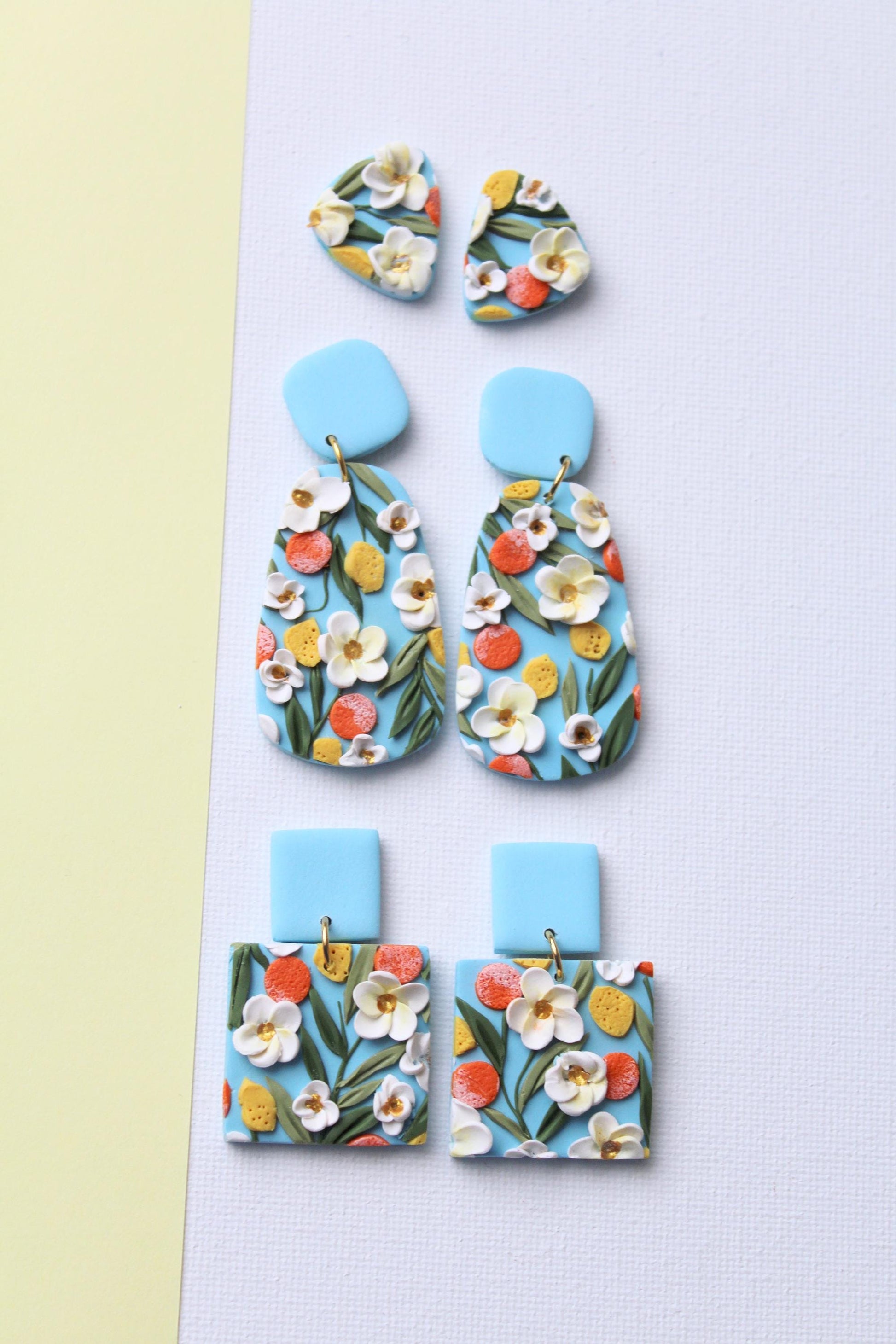 Spring Earrings, Orange and Lemon Earrings, Statement Earrings, Polymer Clay Earrings, Oranges Earrings, Fruit Dangle Earrings,Handmade,Gift