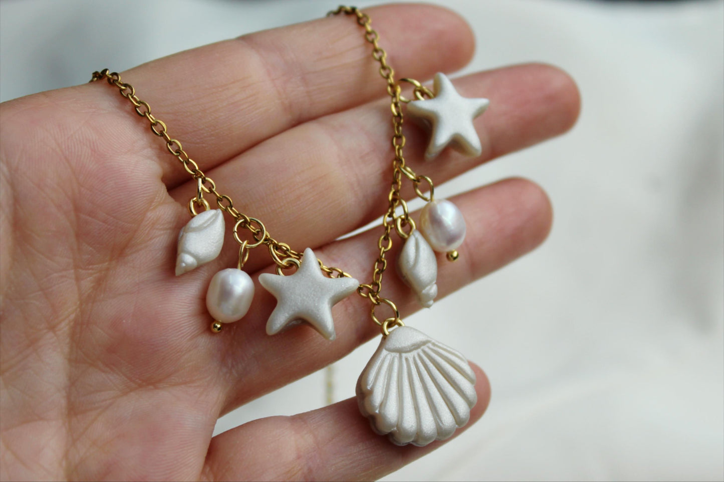 Pearl Earrings, Shell and Pearl Dangle Earrings, Handmade Pearls Earrings, Gift for Her, Drop Earrings, Elegant Earrings, Summer Earrings