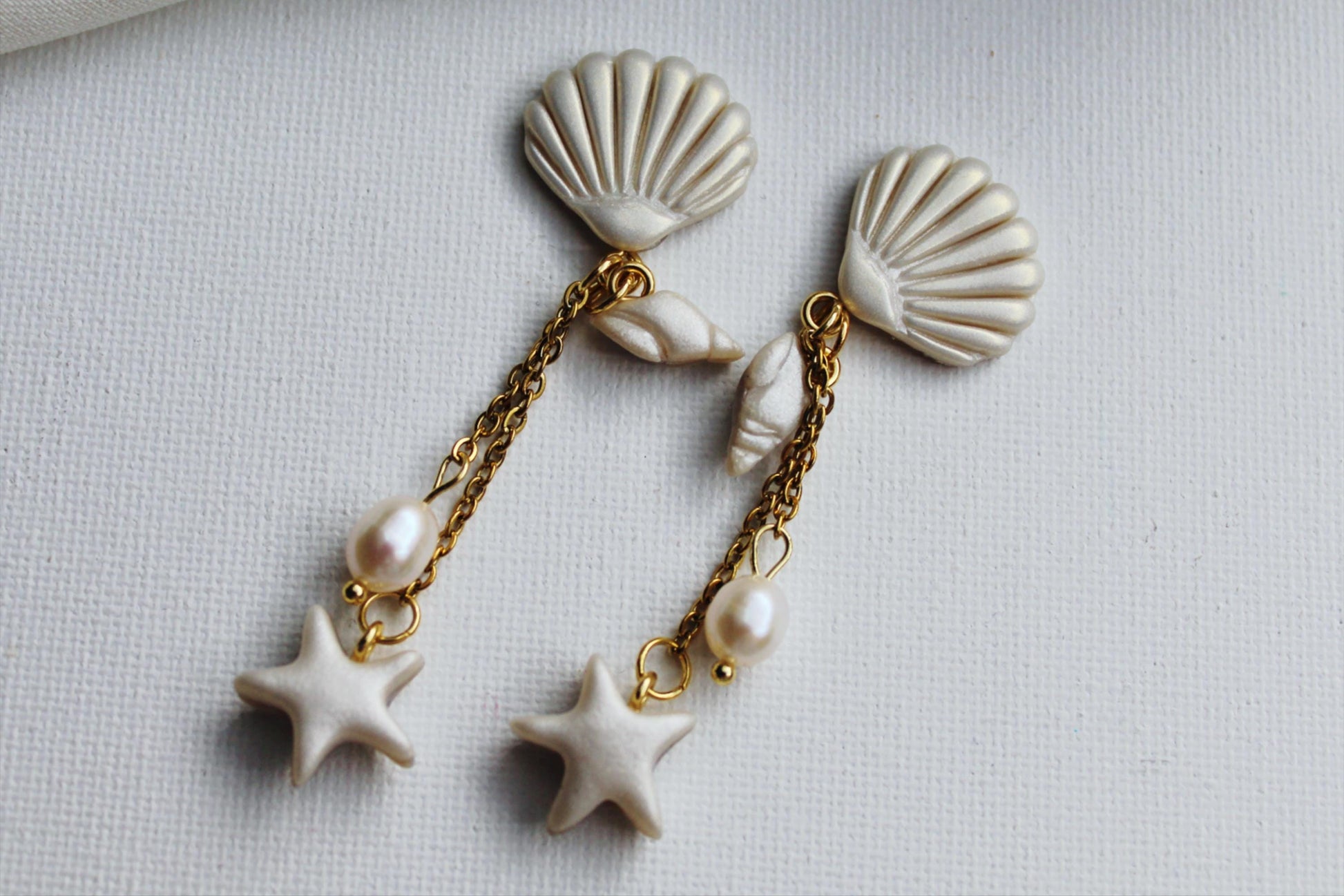 Pearl Earrings, Shell and Pearl Dangle Earrings, Handmade Pearls Earrings, Gift for Her, Drop Earrings, Elegant Earrings, Summer Earrings