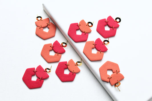 Modern Statement Earrings, Polymer Clay Earrings, Contemporary Earrings, Handmade