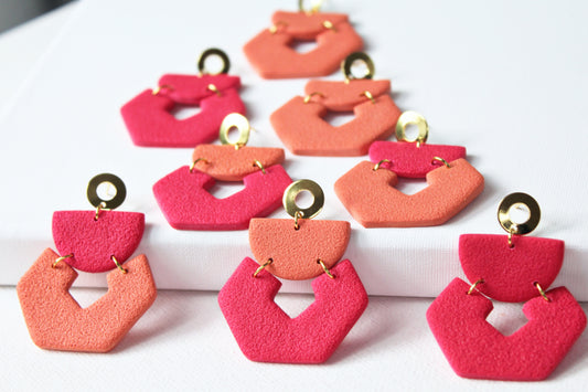 Modern Statement Earrings, Polymer Clay Earrings, Contemporary Earrings, Handmade