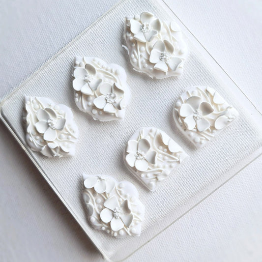 Bridal earrings, polymer clay earrings, wedding earrings, handmade earrings, statement earrings, floral jewelry, modern jewelry