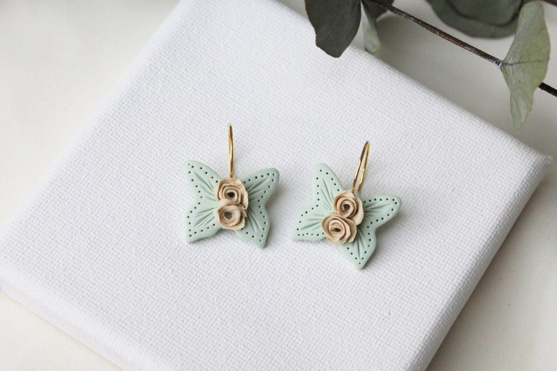 Butterfly Earrings, Polymer Clay Earrings Perfect for Spring and Summer, 18K gold plated hoops - Studio Niani