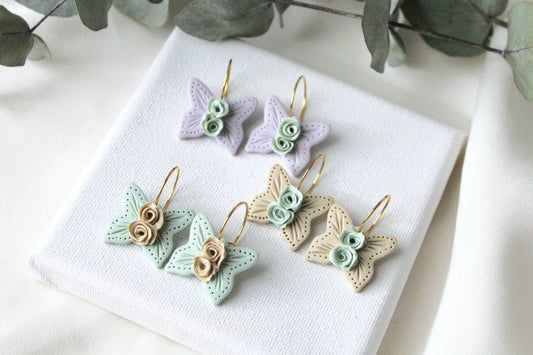 Butterfly Earrings, Polymer Clay Earrings Perfect for Spring and Summer, 18K gold plated hoops - Studio Niani