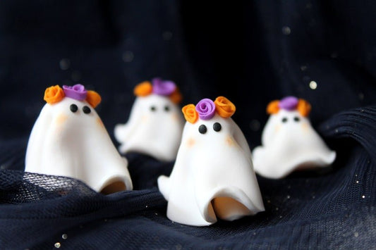 Ghost Earrings, Halloween Earrings, Polymer Clay Earrings, Cute Ghost Charms - Studio Niani