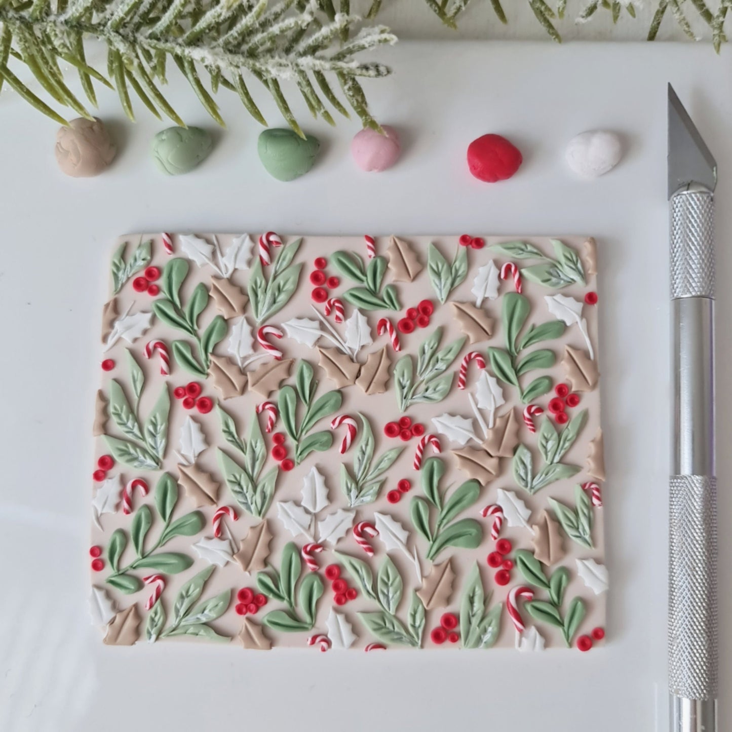 Christmas Earrings, Polymer Clay Earrings, Christmas Earrings Clay, Winter Earrings, Earrings, Clay Earrings, Beige Earrings, Handmade, Gift