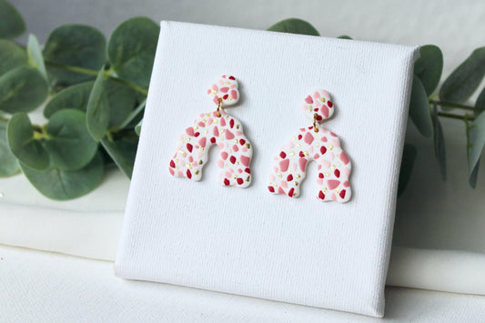 Terrazzo Earrings, Polymer Clay Earrings, Valentine's Day Earrings, Clay Earrings, Floral Earrings, Cute Earrings, Handmade Earrings, Gift