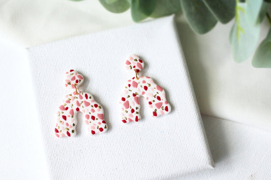 Terrazzo Earrings, Polymer Clay Earrings, Valentine's Day Earrings, Clay Earrings, Floral Earrings, Cute Earrings, Handmade Earrings, Gift