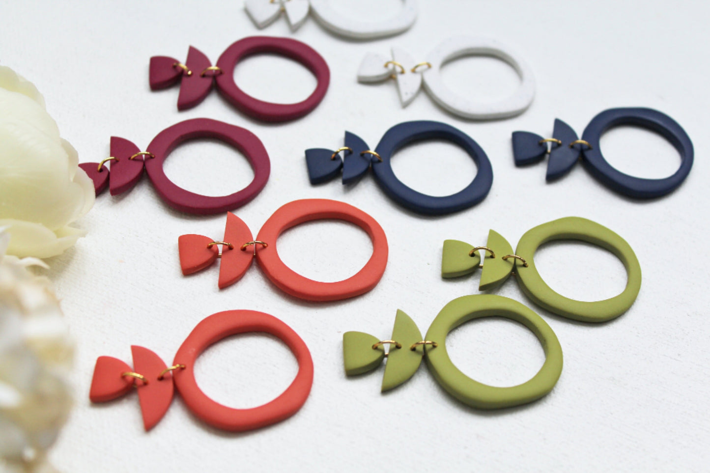 Dangle Statement Earrings, Statement Earrings, Polymer Clay Earrings, Boho Earrings, Geometric, Modern  Earrings, Minimalist, Handmade