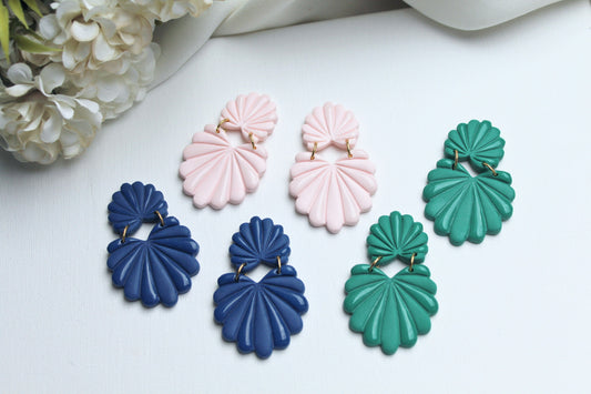 Shell Earrings, Polymer Clay Earrings, Statement Earrings, Clay Earrings, Elegant Earrings, Handmade, Gift, Dandle Earrings, Modern Earrings