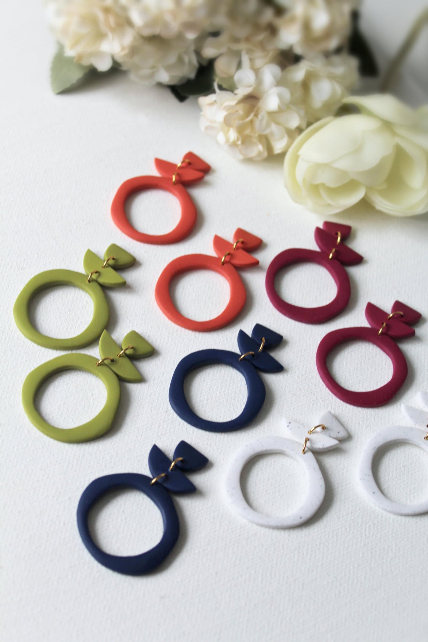 Dangle Statement Earrings, Statement Earrings, Polymer Clay Earrings, Boho Earrings, Geometric, Modern  Earrings, Minimalist, Handmade