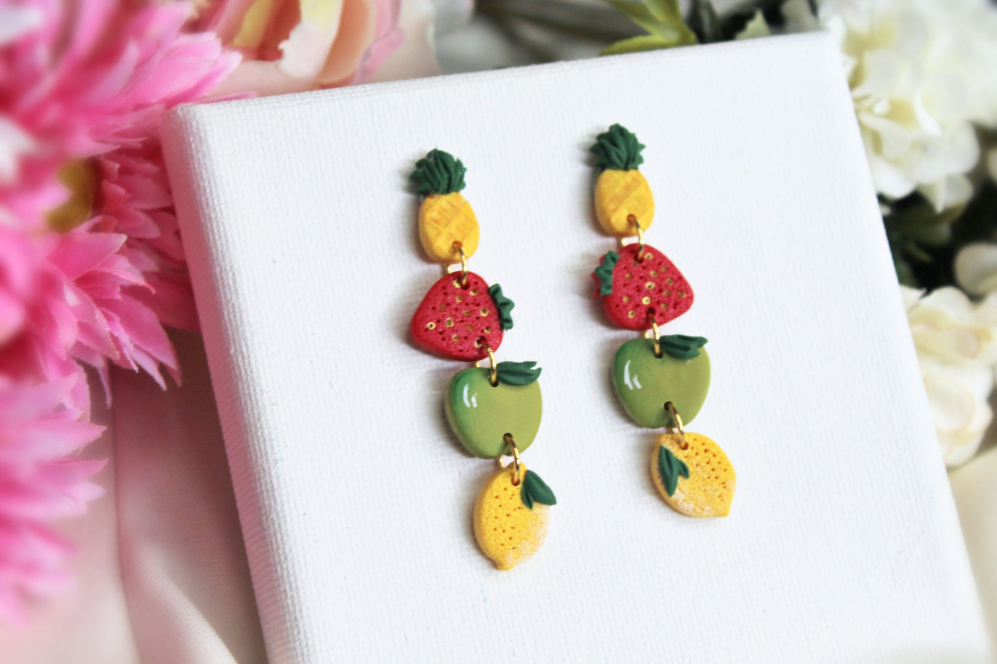 Fruit Earrings, Dangle Fruit Earrings, Polymer Clay Earrings, Summer Earrings, Earrings, Miniature food, Fruit Earrings Clay,Unique,Handmade