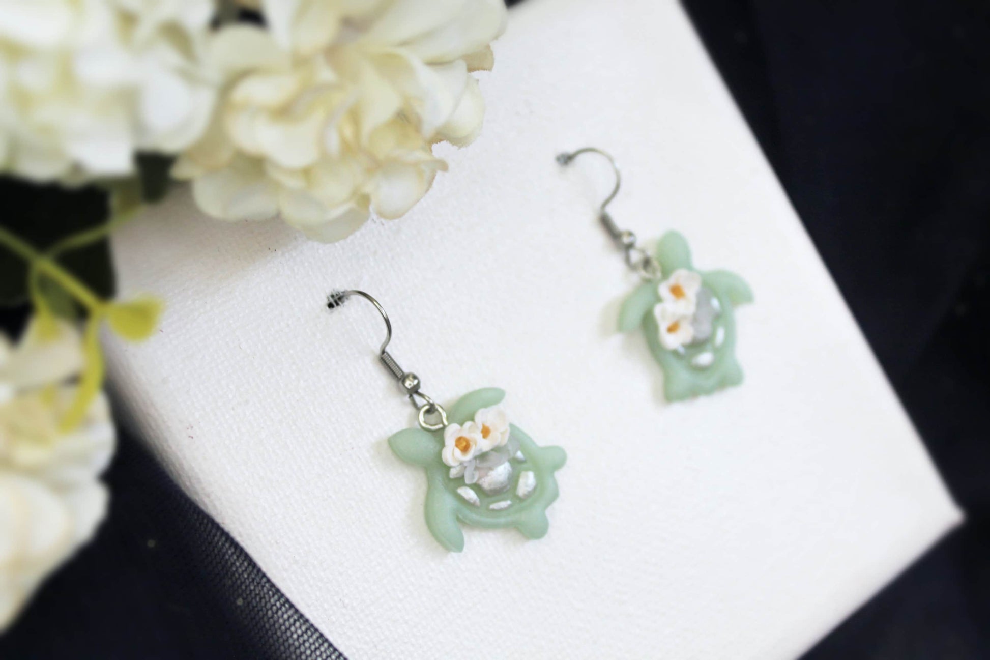 Turtle Earrings, Turtle Polymer Clay Earrings, Summer Earrings, Sea Turtle Earrings, Clay Earrings, Ocean Earrings, Gift for Her, Handmade