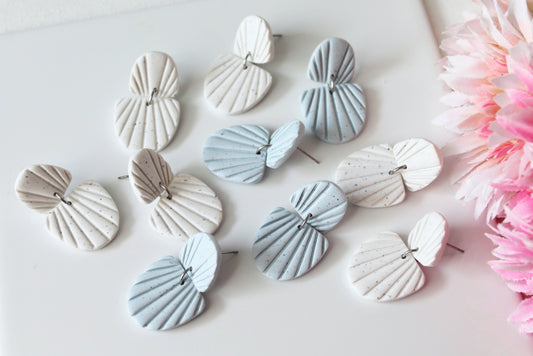 Summer Earrings, Shell Earrings, Polymer Clay Earrings, Statement Earrings, Clay Earrings, Elegant Earrings, Everyday Earrings for Summer