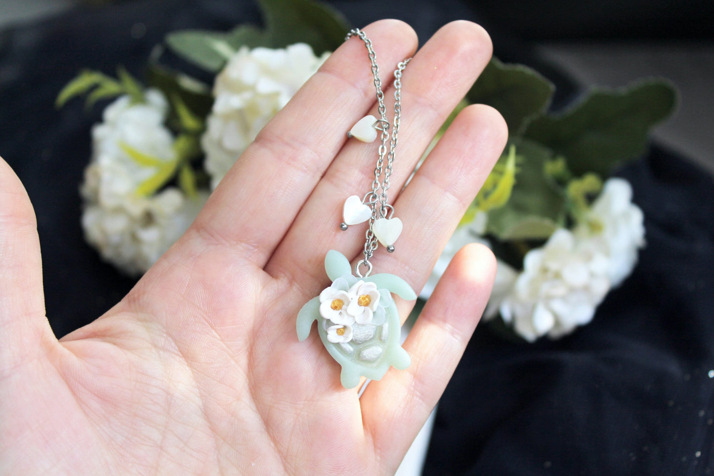 Turtle Necklace, Turtle Polymer Clay Necklace, Summer Necklace, Sea Turtle Necklace, Necklace for Women, Ocean Love, Gift for Her, Handmade