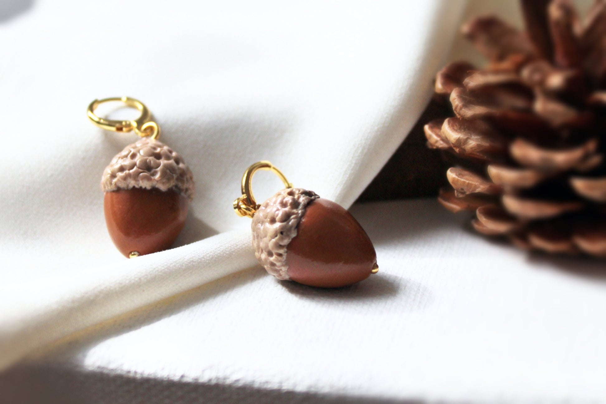 Acorn Earrings, Polymer Clay Earrings, Autumn Earrings, Nature Lover Gift, Fall Earrings, Clay Earrings, Handmade, Acorn Earrings Realistic