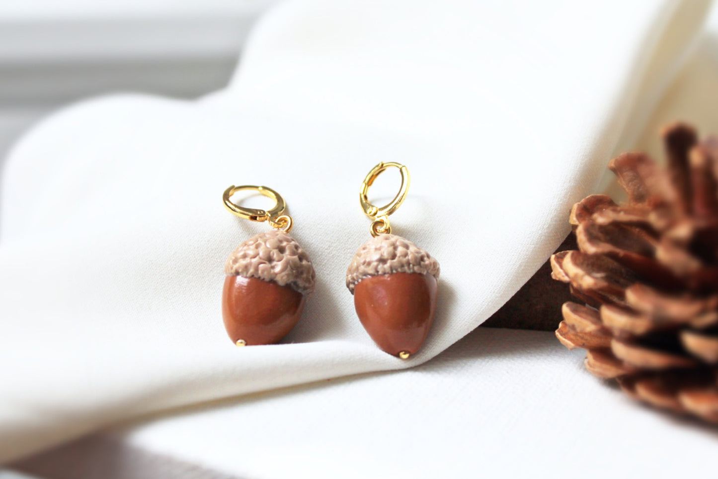 Acorn Earrings, Polymer Clay Earrings, Autumn Earrings, Nature Lover Gift, Fall Earrings, Clay Earrings, Handmade, Acorn Earrings Realistic