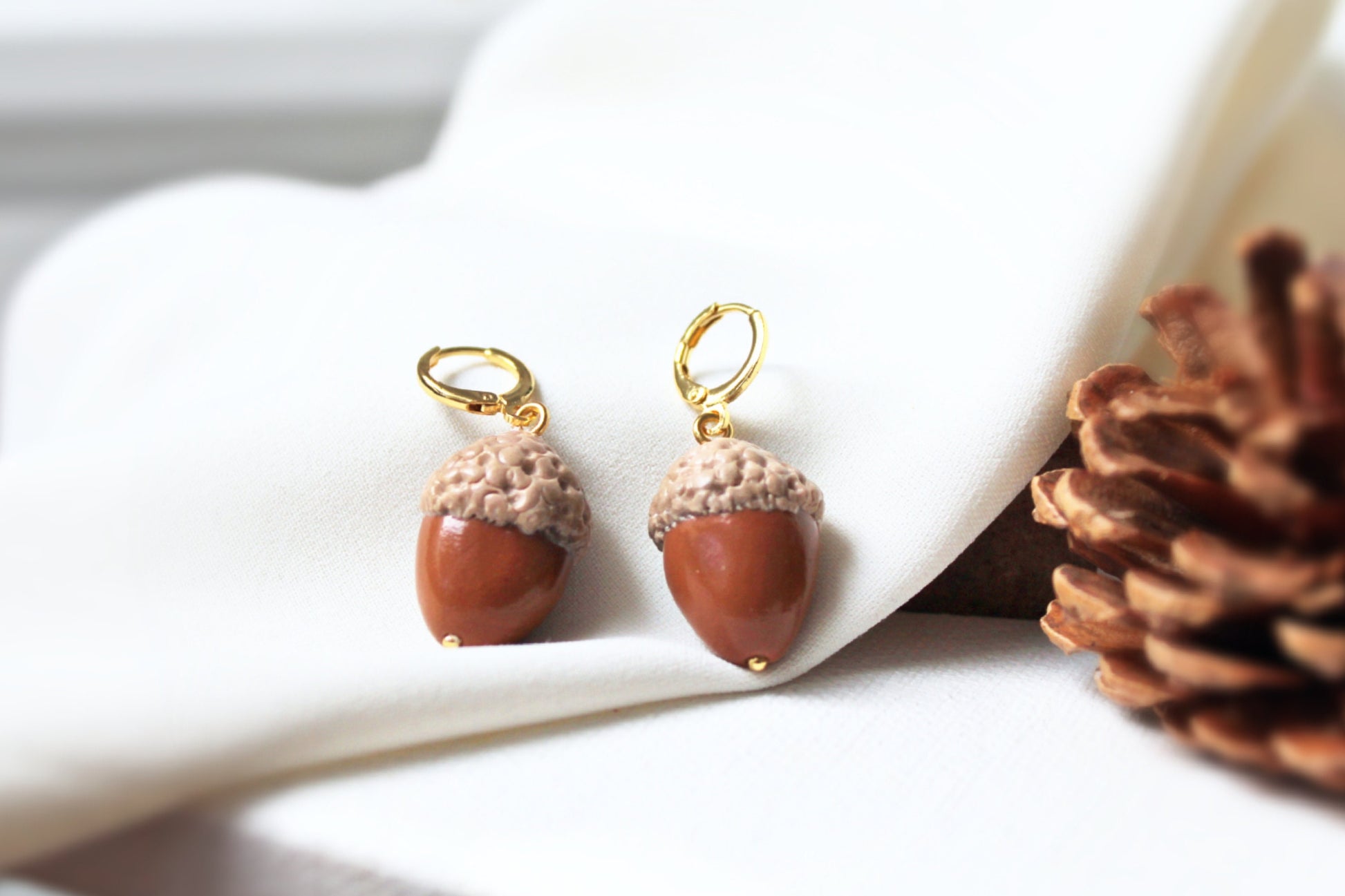 Acorn Earrings, Polymer Clay Earrings, Autumn Earrings, Nature Lover Gift, Fall Earrings, Clay Earrings, Handmade, Acorn Earrings Realistic