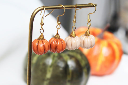 Pumpkin Earrings, Polymer Clay Earrings, Pumpkin Dangle Earrings, Autumn Earrings, Halloween Earrings, Clay Earrings,Handmade,Gift for her