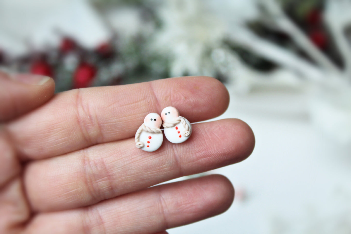 Christmas Tree Earrings, Tiny Stud Earrings, Christmas Stud Earrings, Polymer Clay Earrings, Christmas Earrings, Stud Pack, Snowman, Gift