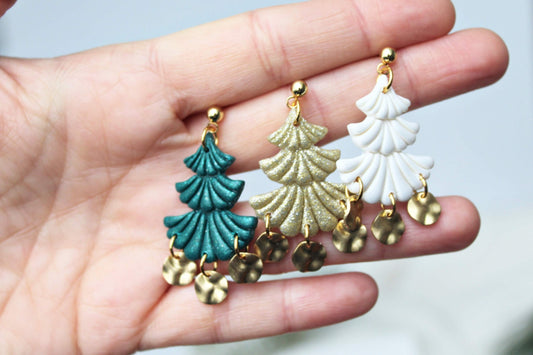 Christmas Tree Earrings, Christmas Earrings, Winter Earrings, Polymer Clay Earrings, Holiday Earrings, Clay Earrings, Handmade Jewelry, Gift