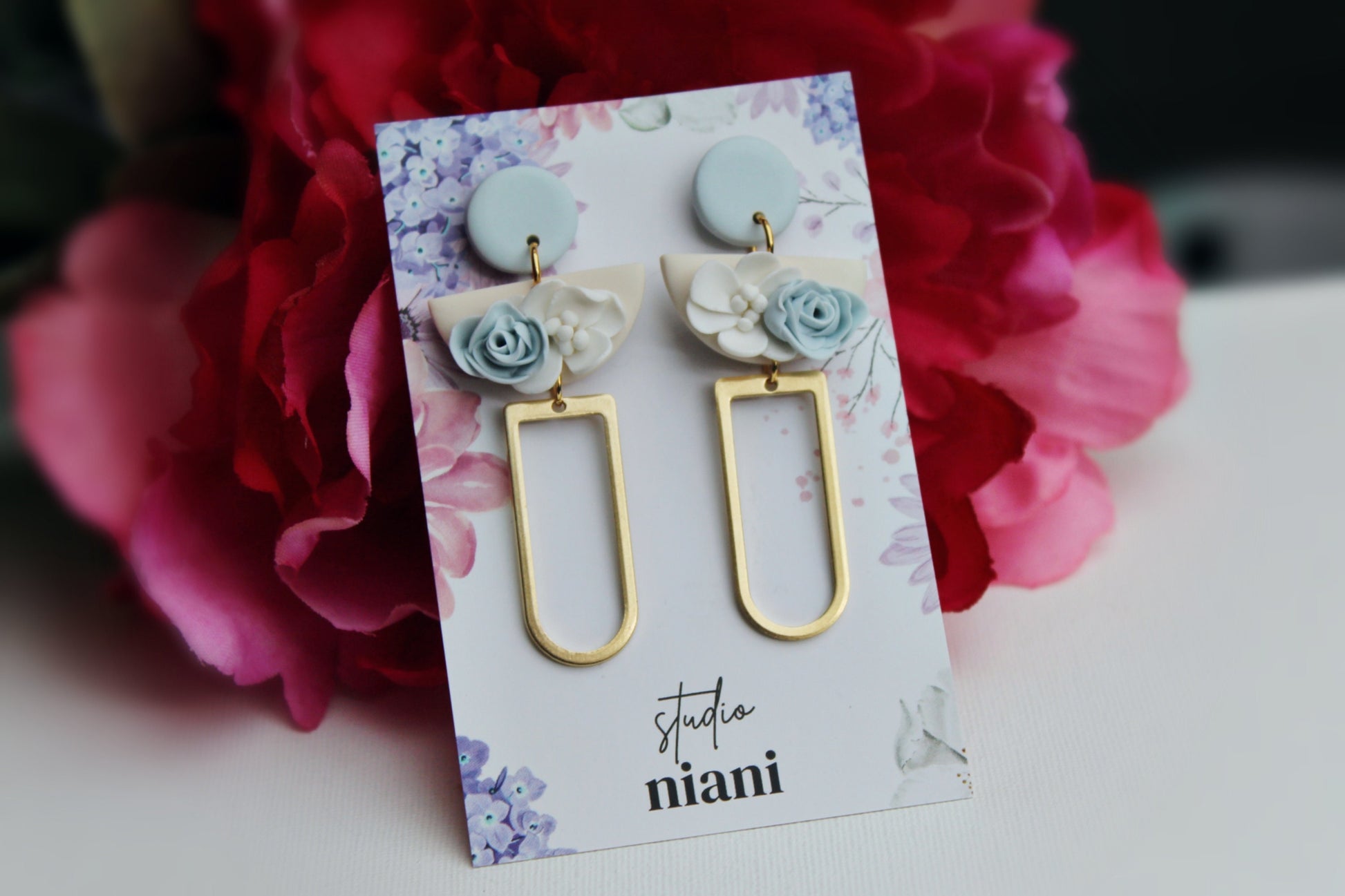 Floral Earrings, Flower Earrings, Polymer Clay Earrings, Spring Earrings, Clay Earrings, Aesthetic Earrings, Statement,Elegant Earrings,Gift