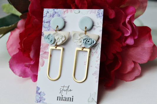 Floral Earrings, Flower Earrings, Polymer Clay Earrings, Spring Earrings, Clay Earrings, Aesthetic Earrings, Statement,Elegant Earrings,Gift