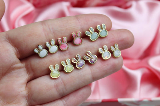 Minimalist Earrings, Tiny Stud Earrings, Bunny Earrings, Polymer Clay Earrings, Bunny Studs, Earring Stud Pack, Spring Earrings, Handmade
