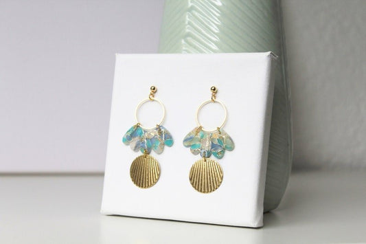 Statement Earrings, Elegant Earrings, Polymer Clay Earrings, Ocean Inspired - Studio Niani