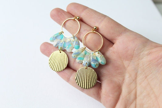 Statement Earrings, Elegant Earrings, Polymer Clay Earrings, Ocean Inspired - Studio Niani