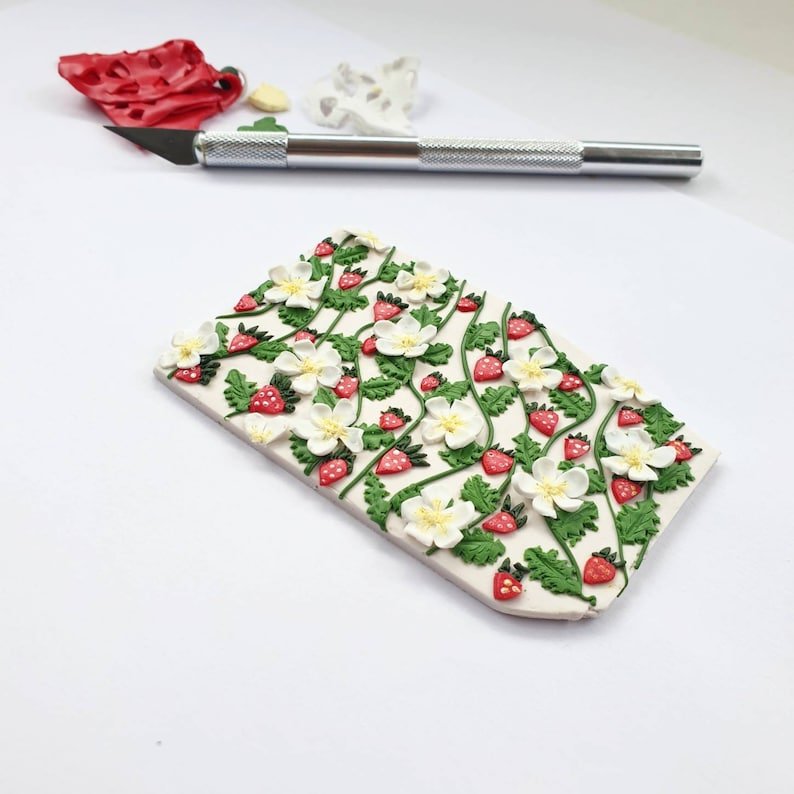 Strawberry Earrings, Stud Pack, Polymer Clay Stud Earrings, Floral, Cute Stud Set - Studio Niani