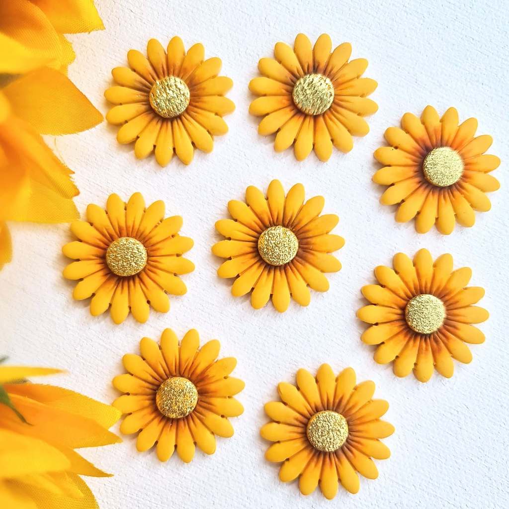 Sunflower Earrings, Polymer Clay Earrings, Handmade Clay Earrings, Floral, Handmade Earrings, Dangle Earrings, Statement Earrings, Studs
