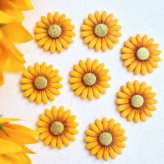 Sunflower Earrings, Polymer Clay Earrings, Handmade Clay Earrings, Floral, Handmade Earrings, Dangle Earrings, Statement Earrings, Studs