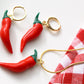 Chilli Pepper Earrings, Chili Pepper Earrings and Necklace Set, Spicy Red Pepper Set, Handmade Polymer Clay Jewelry, Chilli Pepper Necklace