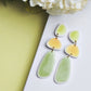 Spring Earrings, Green Yellow Earrings, Stone Earrings, Faux Ceramic Earrings, Clay Earrings, Organic Shape, Summer, Handmade earrings, Gift