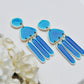 Blue Statement Earrings, Summer Earrings, Cobalt Blue Earrings, Polymer Clay Earrings, Modern Dangle, Faux Stone, Handmade earrings, Gift