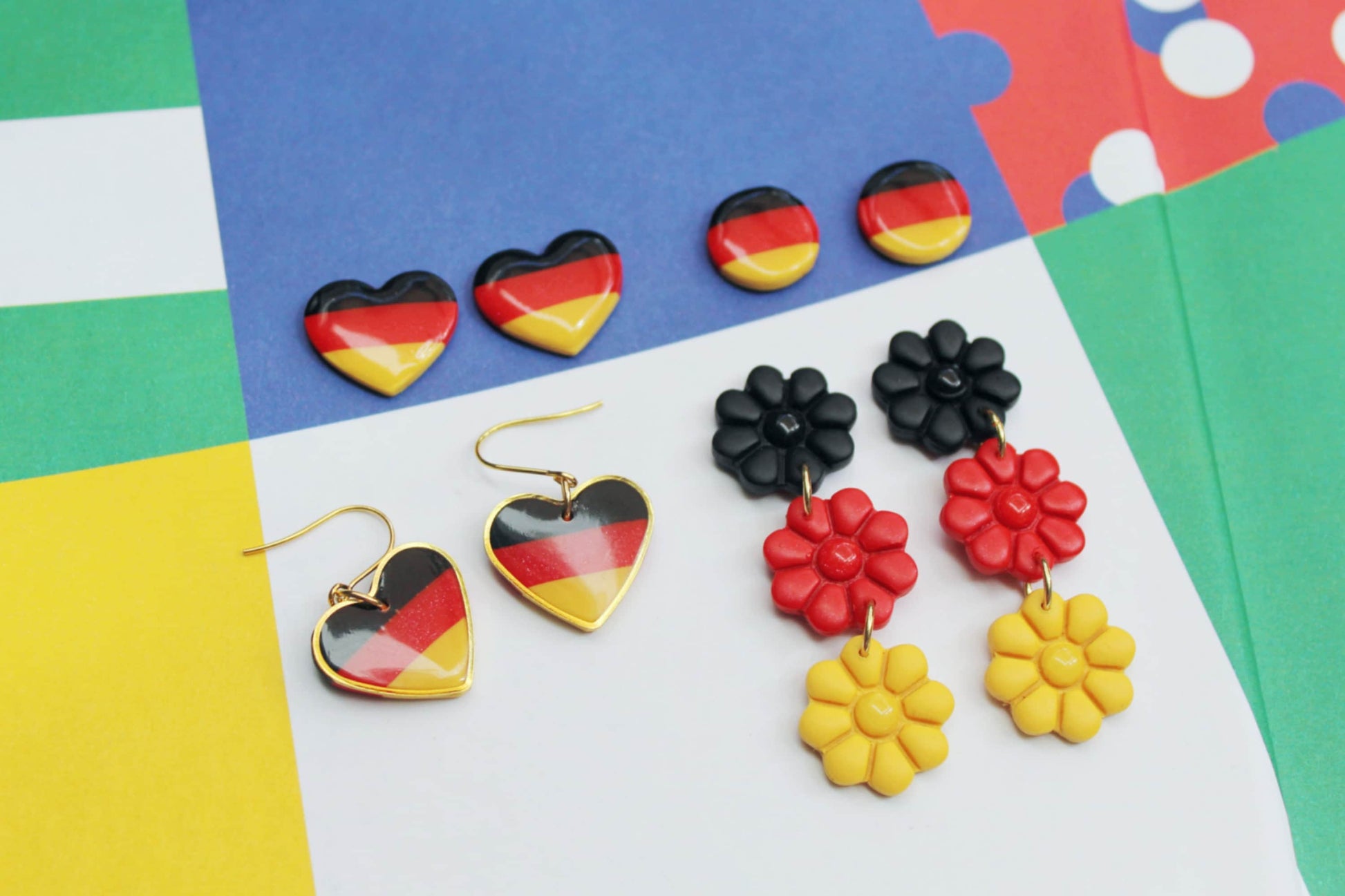 EURO 2024, EURO 2024 Germany Earrings, Football Earrings, Handmade Earrings, Flag Earrings,Statement Earrings,Football European Championship