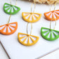 Lemon Earrings, Lime Earrings, Orange Earrings, Citrus Earrings, Hoop Earrings, Spring, Summer Earrings, Polymer Clay Earrings, Food jewelry