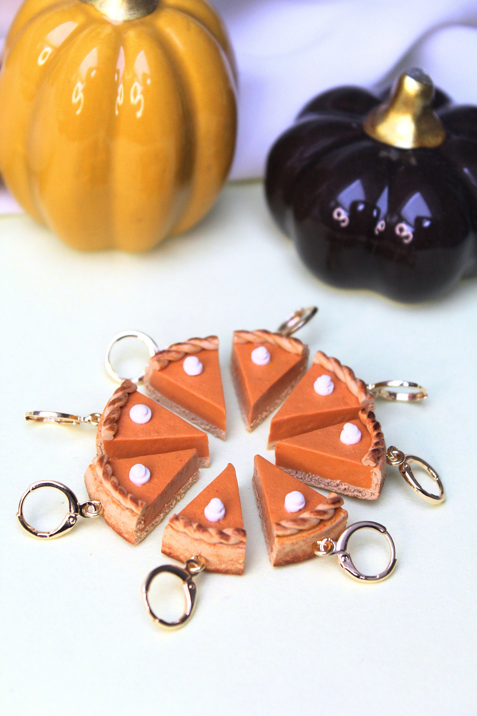 Pumpkin Pie Earrings, Pumpkin Earrings, Autumn Earrings, Halloween Earrings, Polymer Clay Earrings, Pumpkin Dangle Earrings, Handmade, Gift