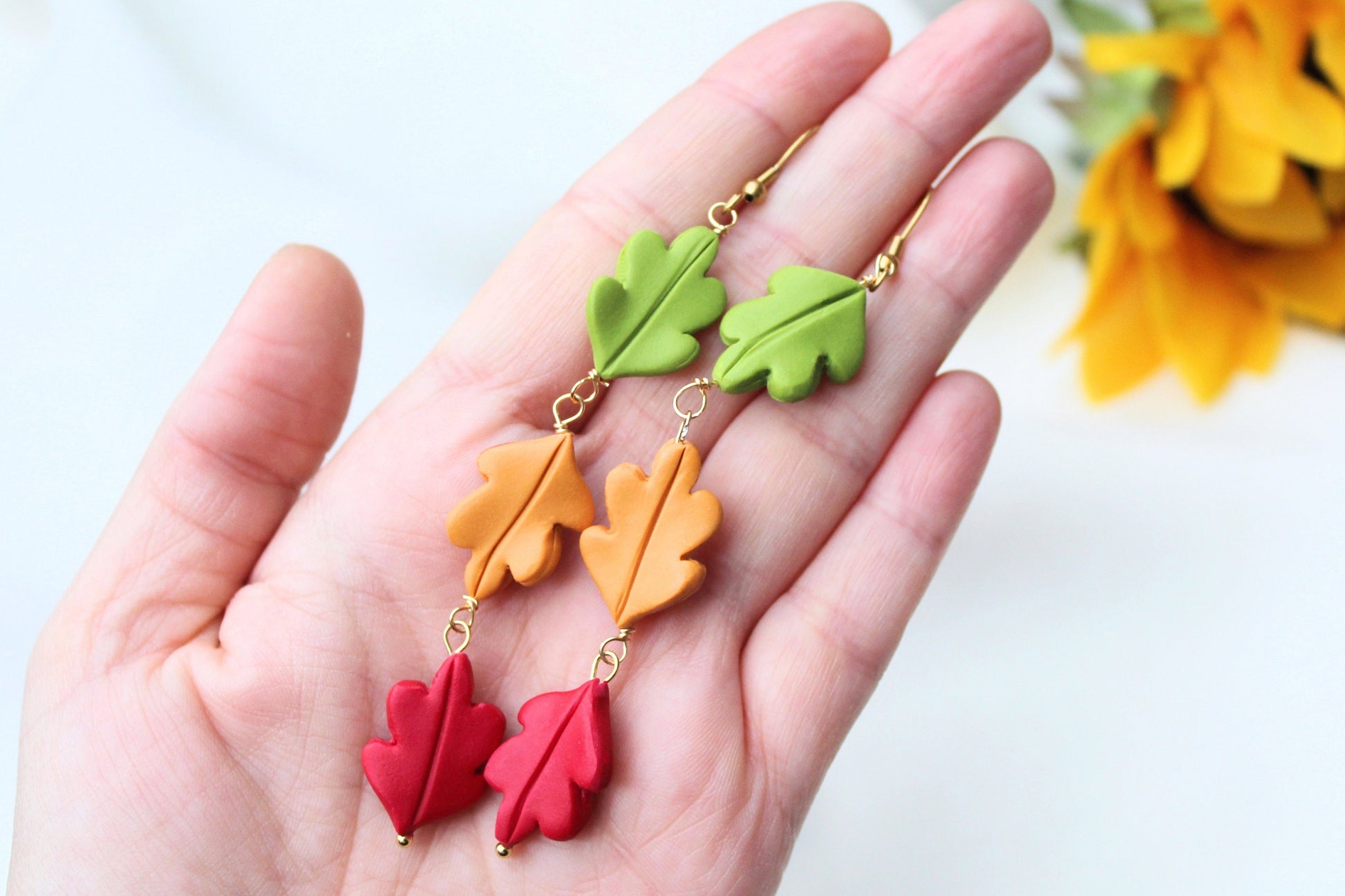 Autumn Leaves Jewelry, Leaf Earrings, Autumn Earrings, Fall Earrings, Statement Earrings, Clay Earrings, Handmade, Unique, Gift, Halloween