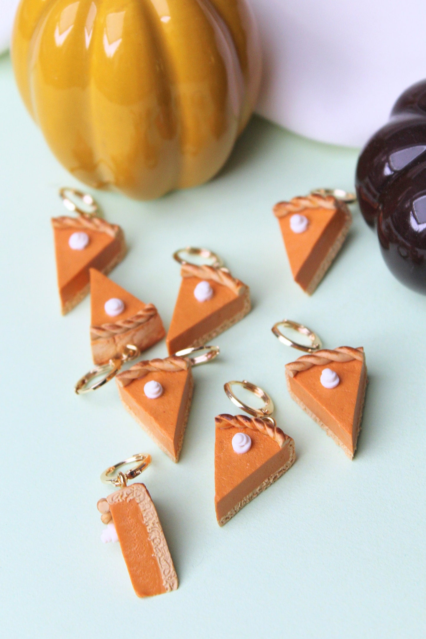 Pumpkin Pie Earrings, Pumpkin Earrings, Autumn Earrings, Halloween Earrings, Polymer Clay Earrings, Pumpkin Dangle Earrings, Handmade, Gift