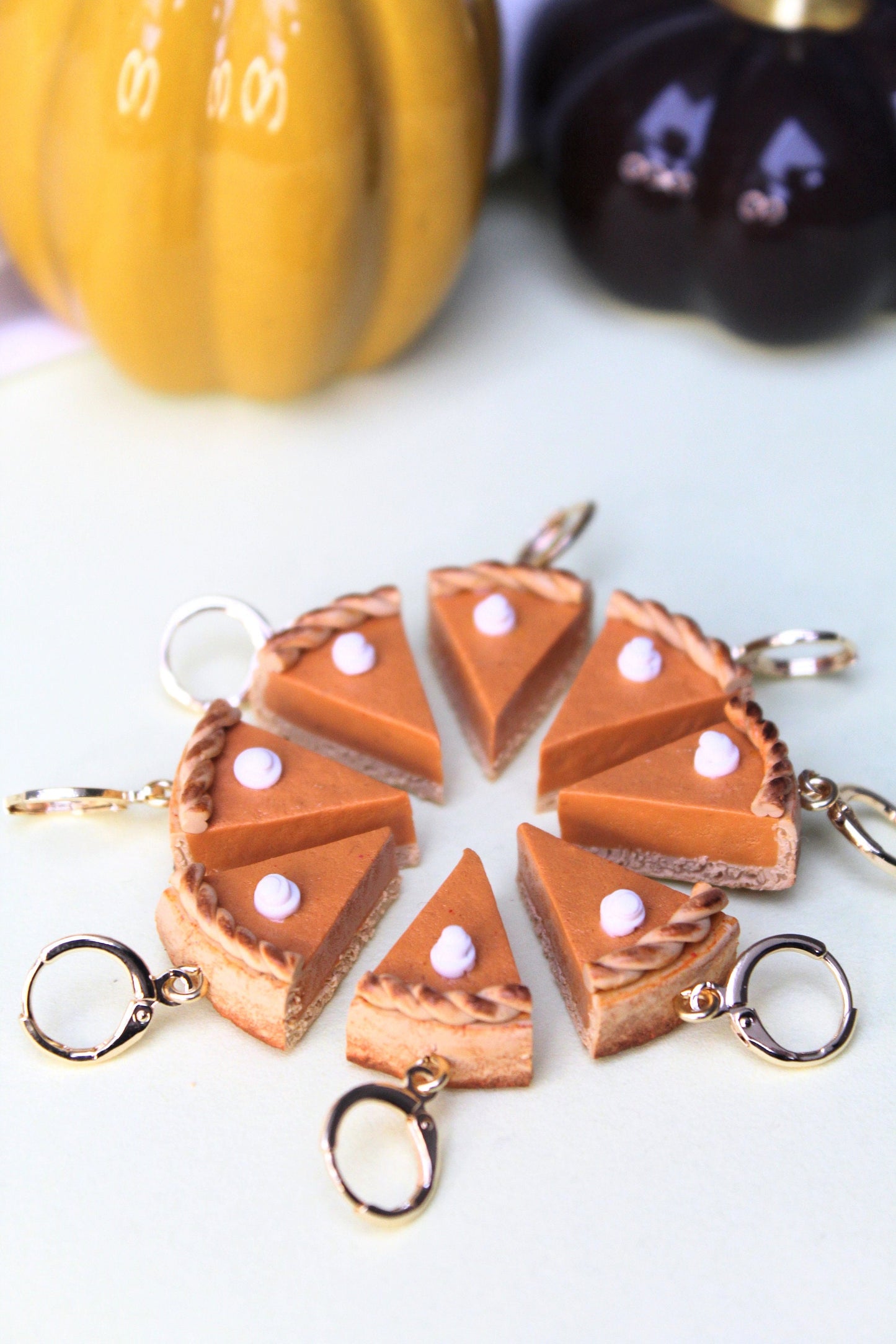 Pumpkin Pie Earrings, Pumpkin Earrings, Autumn Earrings, Halloween Earrings, Polymer Clay Earrings, Pumpkin Dangle Earrings, Handmade, Gift