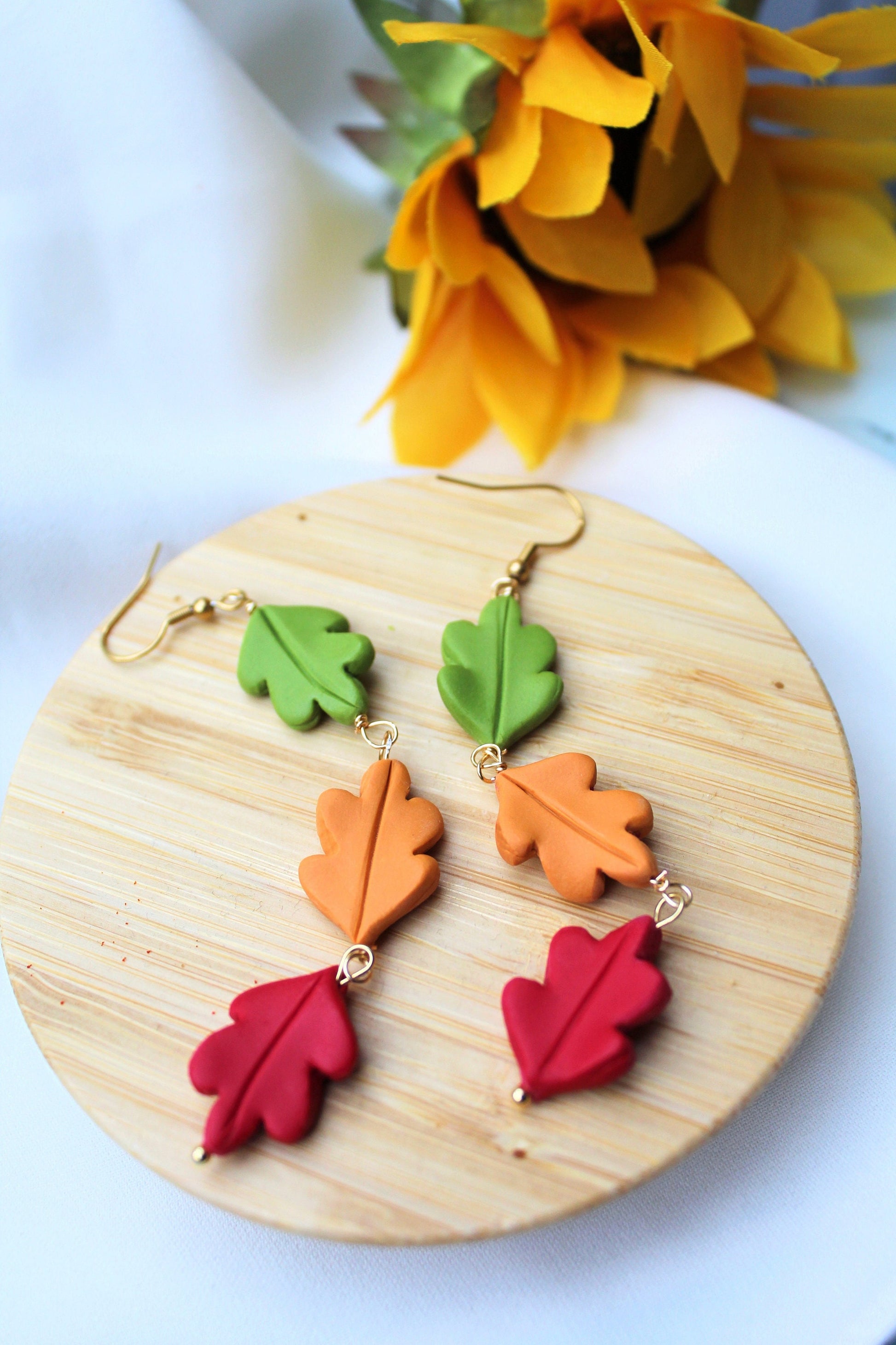 Autumn Leaves Jewelry, Leaf Earrings, Autumn Earrings, Fall Earrings, Statement Earrings, Clay Earrings, Handmade, Unique, Gift, Halloween