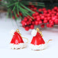 Santa Hat Earrings, Handmade and Handsculped, X-mas Earrings, Polymer Clay Earrings,Christmas Earrings,Holiday Earrings,Handmade,Santa's Hat