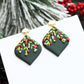 Christmas Earrings, Elegant Holiday Earrings, Handmade Earrings, Green Earrings, Christmas Tree Balls, Statement Earrings,Gift,Handmade Gift