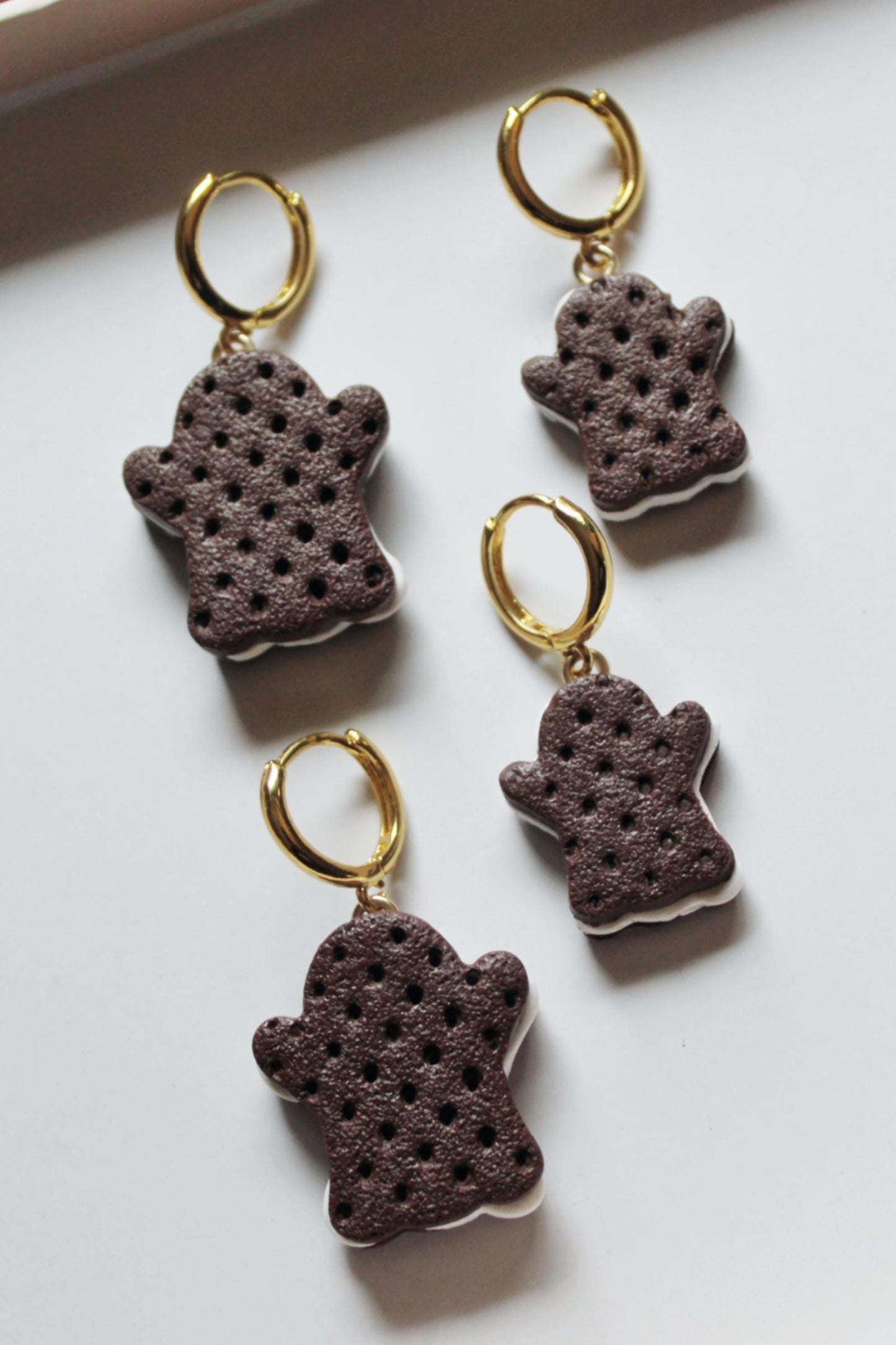 Ghost Earrings, Ghost Marshmallow Earrings, Halloween Earrings, Cookie Earrings, Cute Ghost Earrings, Dangle Earrings,Handmade Earrings,Gift